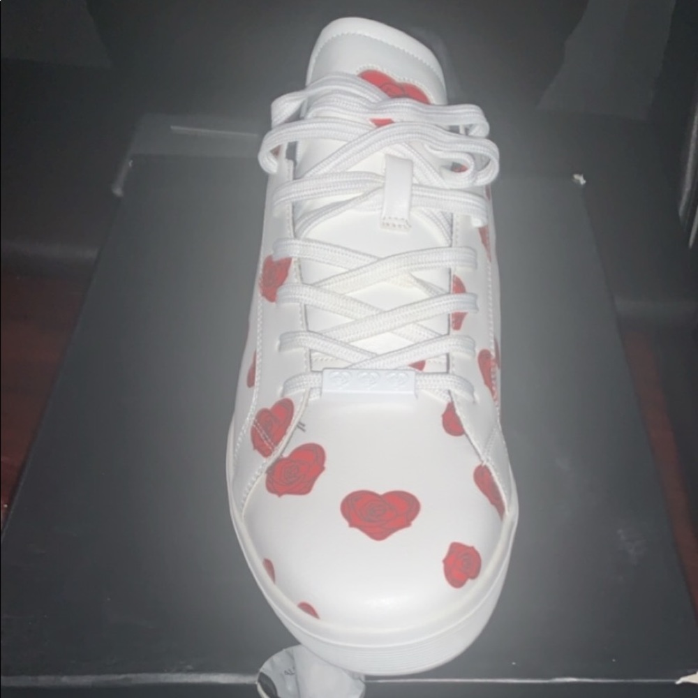 White Aldo all over heart print sneakers